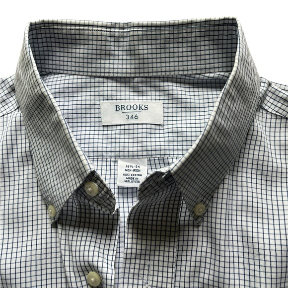 Brooks Brothers Other - Brooks Men's Size and 16/34 Navy and White Grid Shirt